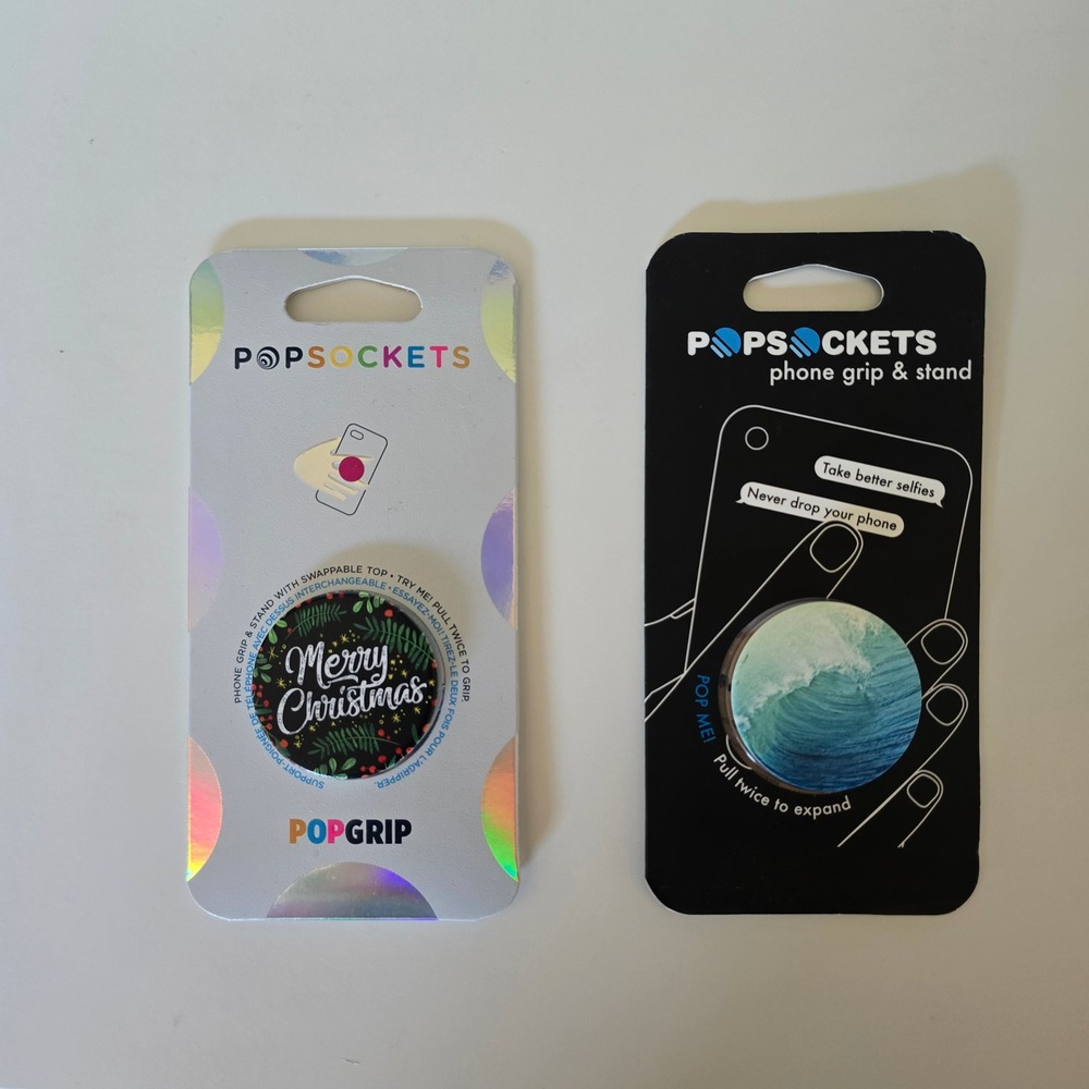 2 Popsocket Phone Grips New Wave Merry Christmas